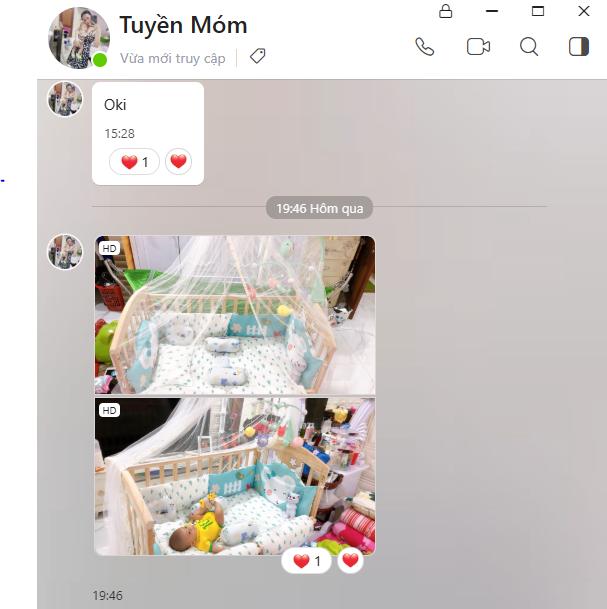 hình ảnh khách hàng feedback thực tế cho sản phẩm nôi cũi Chilux hình ảnh khách hàng feedback thực tế cho sản phẩm nôi cũi Chilux