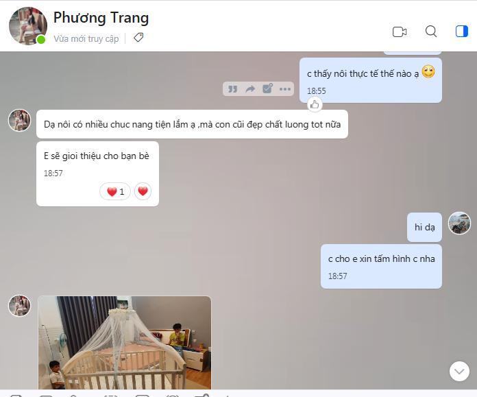 hình ảnh khách hàng feedback thực tế cho sản phẩm nôi cũi Chilux hình ảnh khách hàng feedback thực tế cho sản phẩm nôi cũi Chilux