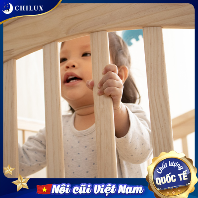 Nôi cũi em bé Chilux tại Hà Nội được xử lý bề mặt mìn màng, đem lại sự an toàn tuyệt đối cho con yêu