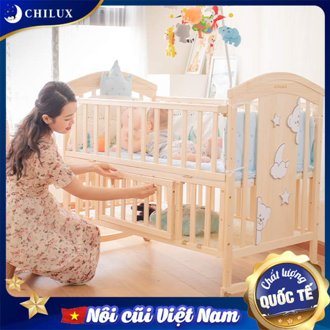 Mẫu nôi cũi cho bé Chilux Peace - Natutral tại Hà Nội đạt chuẩn chất lượng quốc tế