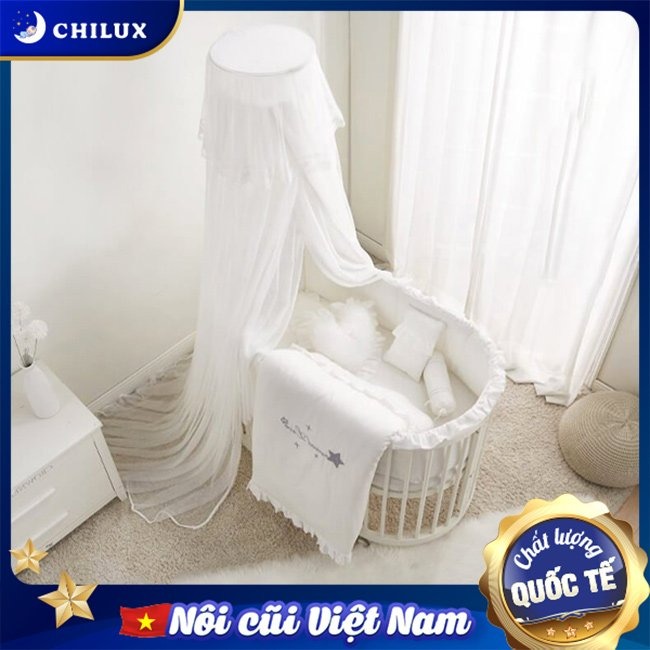Các mẫu giường cũi cho bé có màn che - Giường cũi tròn Chilux Palace Các mẫu giường cũi cho bé có màn che - Giường cũi tròn Chilux Palace
