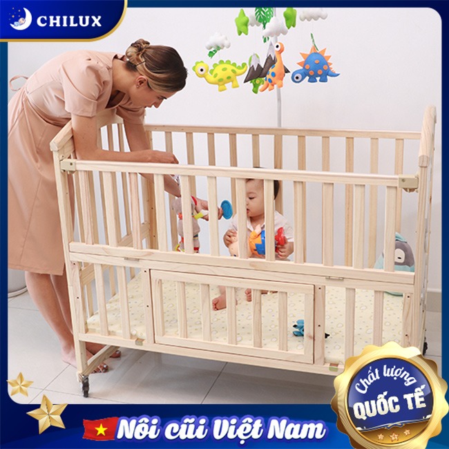 Các mẫu giường cũi cho bé bằng gỗ thông an toàn sức khỏe - Chilux Peace Natural Các mẫu giường cũi cho bé bằng gỗ thông an toàn sức khỏe - Chilux Peace Natural