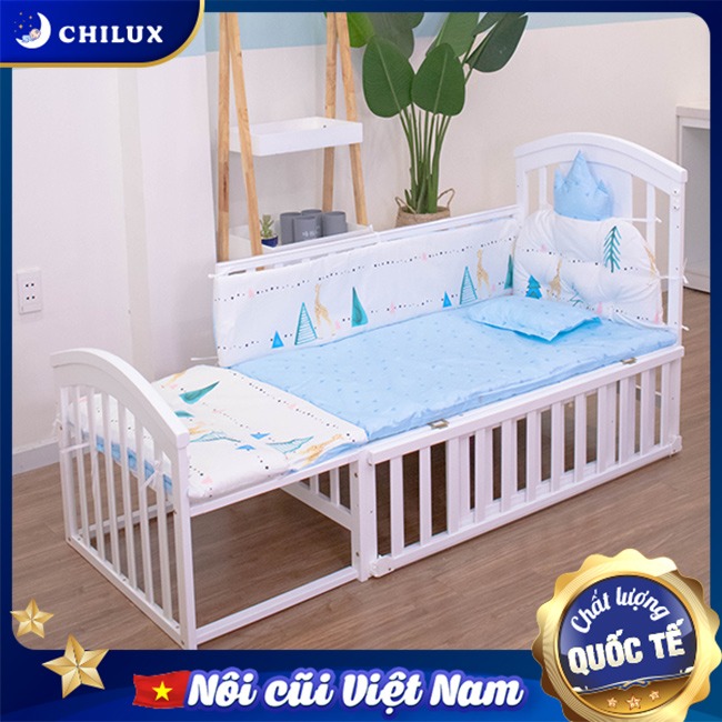 Cũi gỗ, cũi cho bé, cũi em bé, cũi trẻ em tại Hà Nội có thể ghép thành giường 1m6
