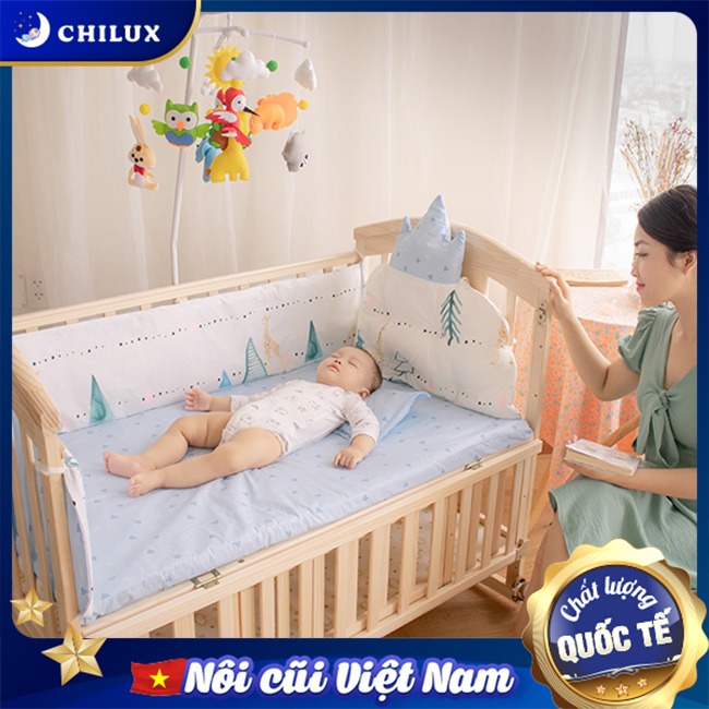 Giường cũi cho bé đa năng Chilux Peace - Natural