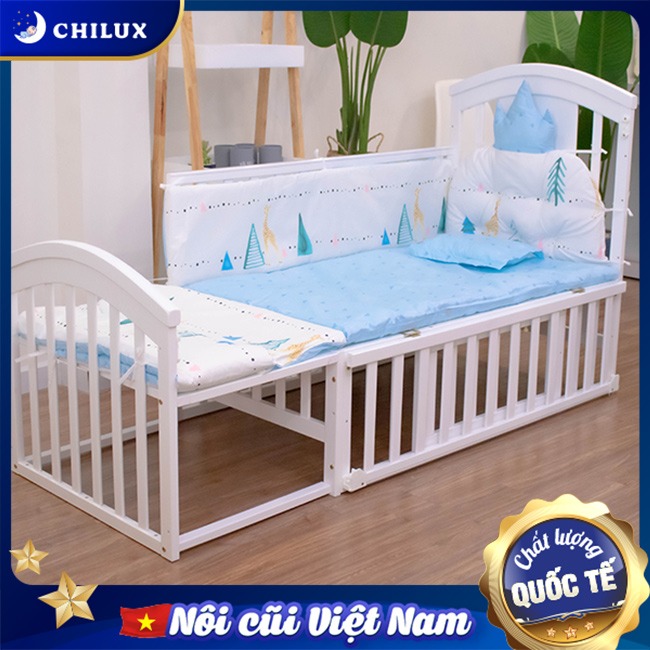 Giường cũi Chilux Peace White chất lượng và an toàn
