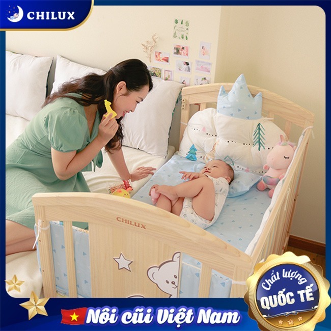 Nôi cho bé tại Đà Nẵng ghép đôi giường bố mẹ sử dụng cho bé sơ sinh