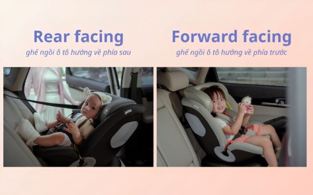 Xác định hướng lắp ghế theo độ tuổi của bé