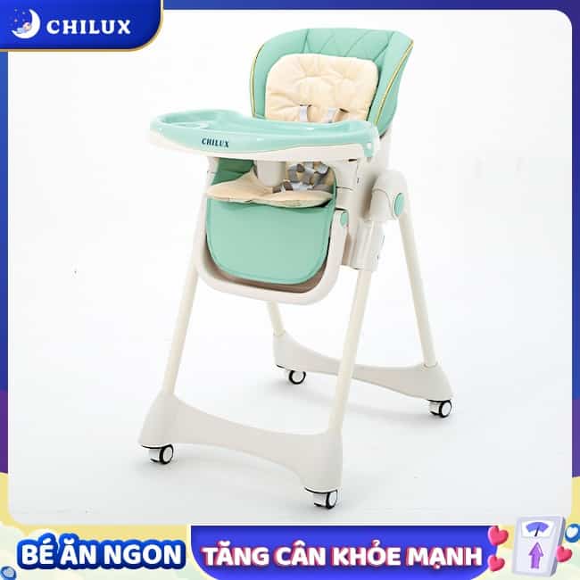 Ghế ngồi ăn cho bé Chilux chân cao cứng cáp, chống lật, chịu được 50kg phù hợp sử dụng từ nhỏ đến lớn
