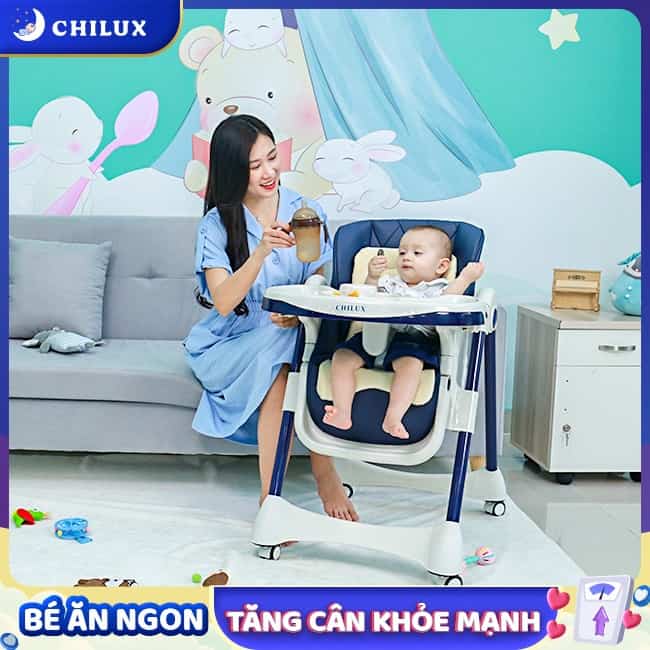 Ghế ăn dặm Chilux chắc chắn, có đai an toàn sử dụng được cho trẻ chưa biết ngồi Ghế ăn dặm Chilux chắc chắn, có đai an toàn sử dụng được cho trẻ chưa biết ngồi