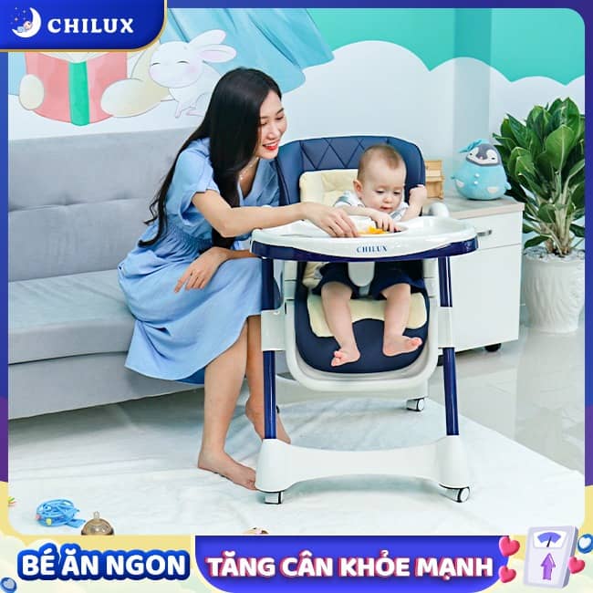 Ghế ăn dặm cho bé Chilux giúp con ngồi ăn ngoan, chống hóc, trào ngược Ghế ăn dặm cho bé Chilux giúp con ngồi ăn ngoan, chống hóc, trào ngược