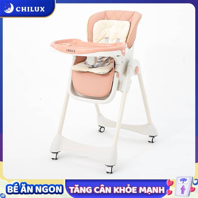 Ghế ăn dặm cho bé Chilux Grow V màu hồng ngọt ngào cao cấp Ghế ăn dặm cho bé Chilux Grow V màu hồng ngọt ngào cao cấp