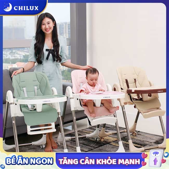 Ghế ngồi ăn cho bé Chilux trang bị đai an toàn 5 điểm giúp con ngồi an toàn Ghế ngồi ăn cho bé Chilux trang bị đai an toàn 5 điểm giúp con ngồi an toàn