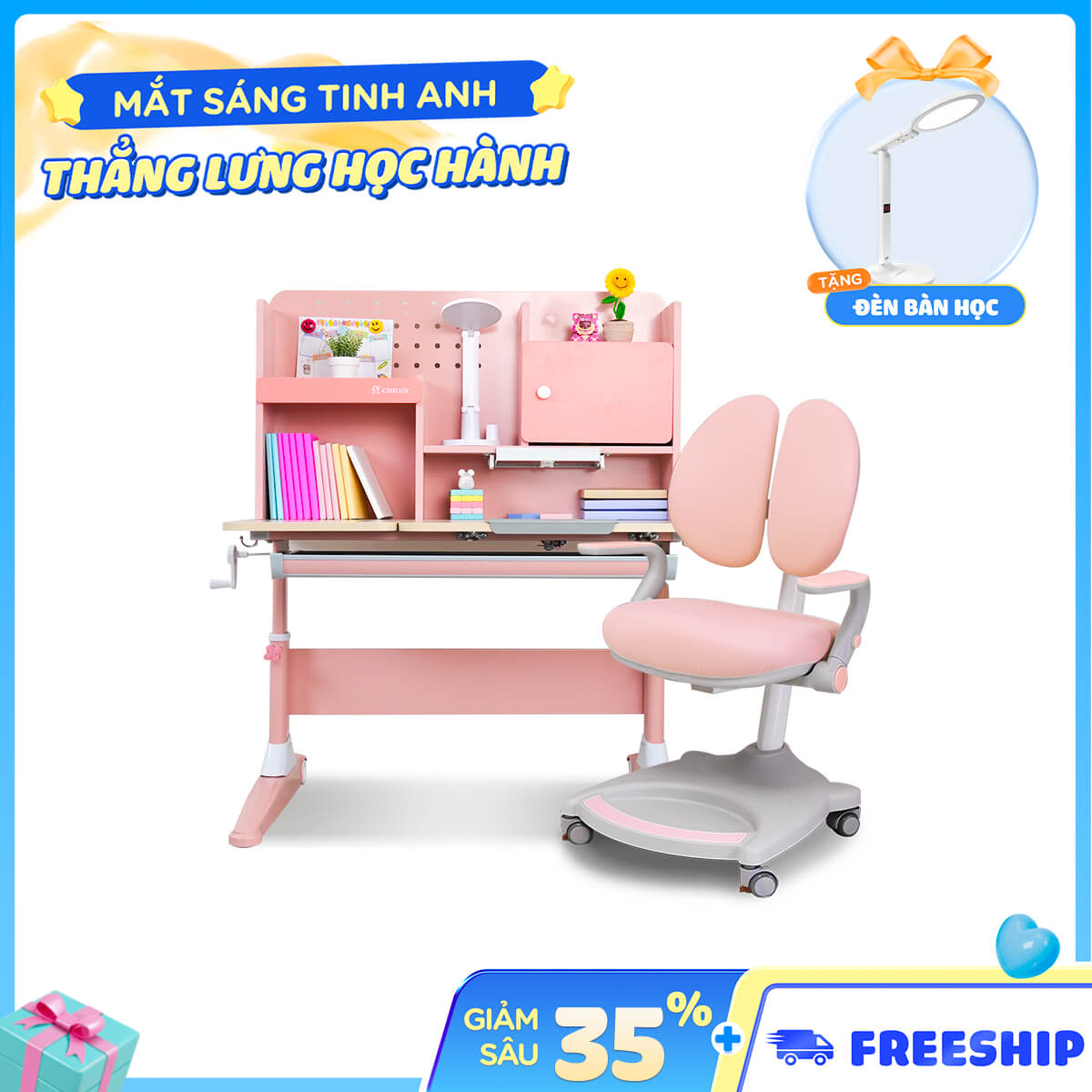 BÀN V 1m COMBO bàn V 1m G19 HỒNG