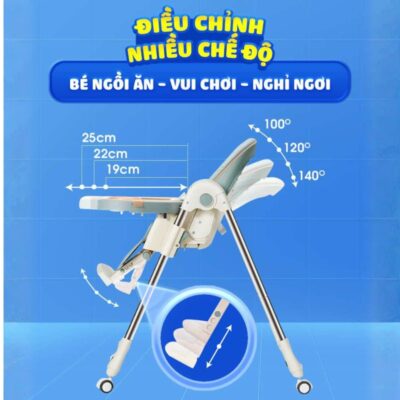 Kích thước ghế ăn dặm Chilux Grow S