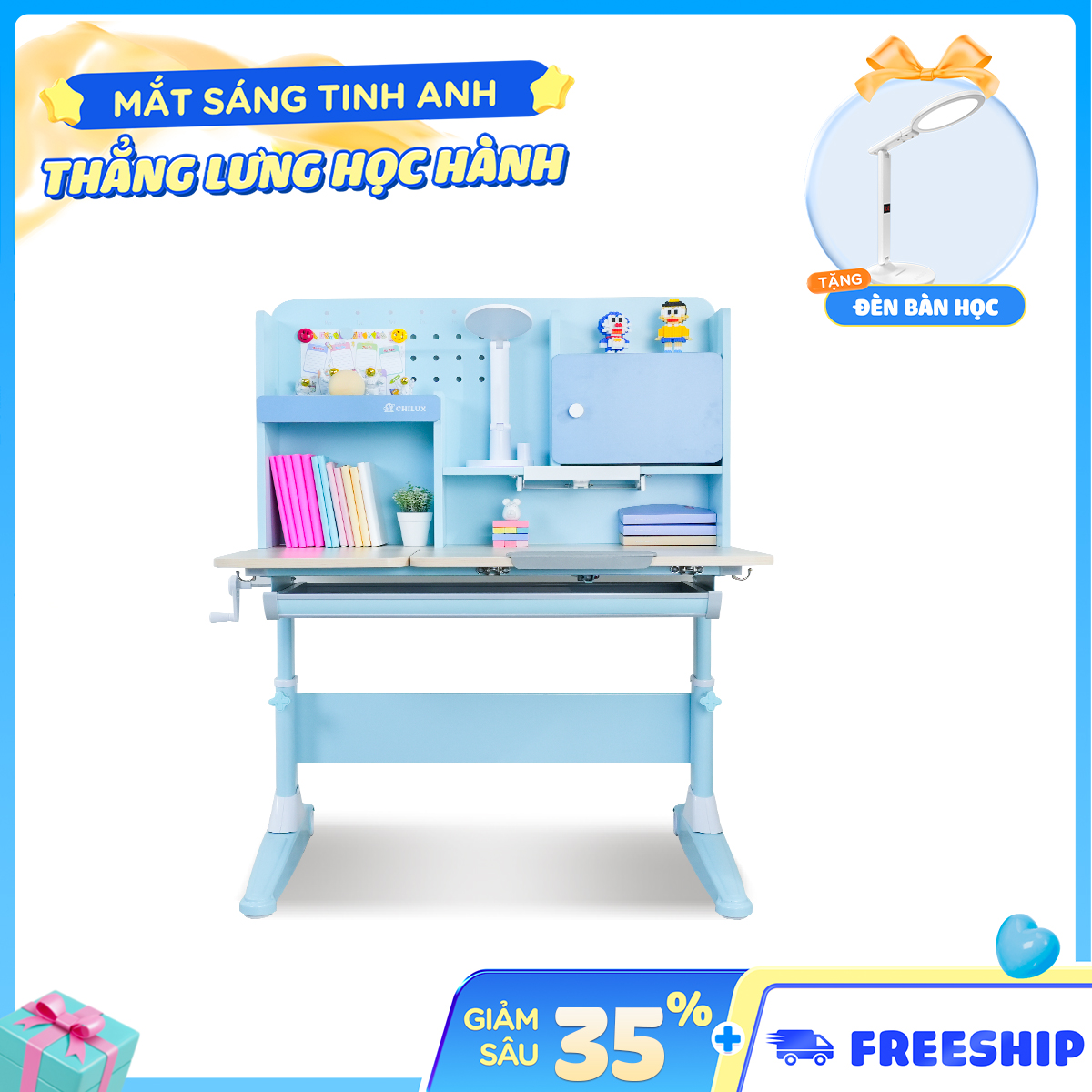 bàn V 1m xanh