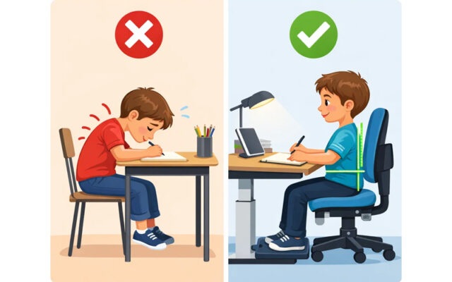 Tư thế ngồi học chuẩn