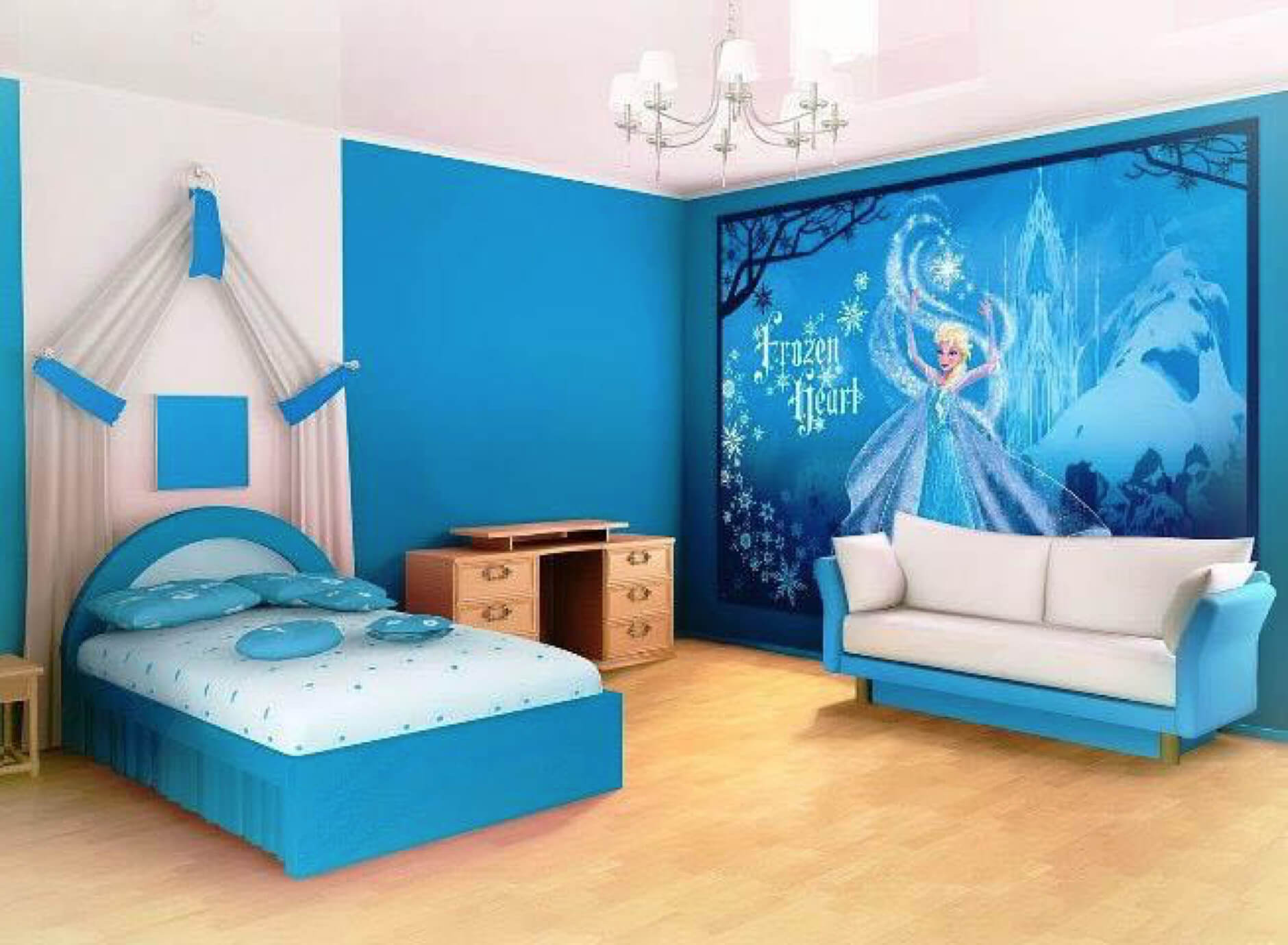 Trang trí phòng ngủ cho nữ bằng tranh vẽ tường