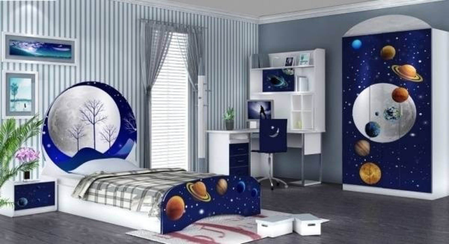 Màu sắc xanh dương cho thiết kế phòng ngủ của con