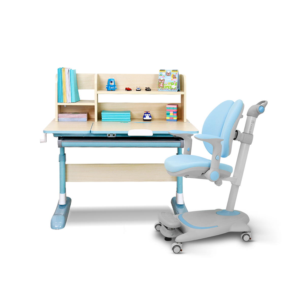 Bàn học Chilux Smart L kết hợp ghế G20 giải pháp trọn bộ cho bé