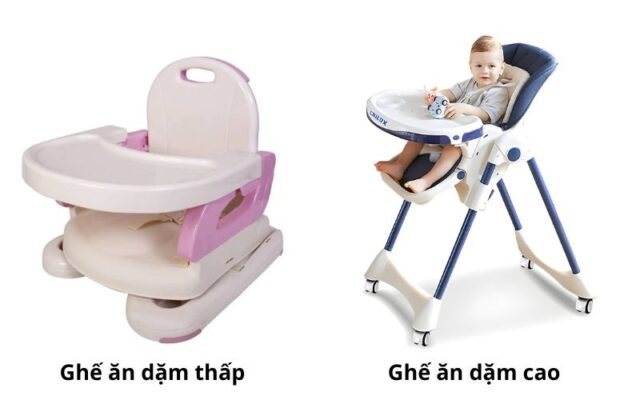 Hai loại ghế ăn dặm chính cho bé
