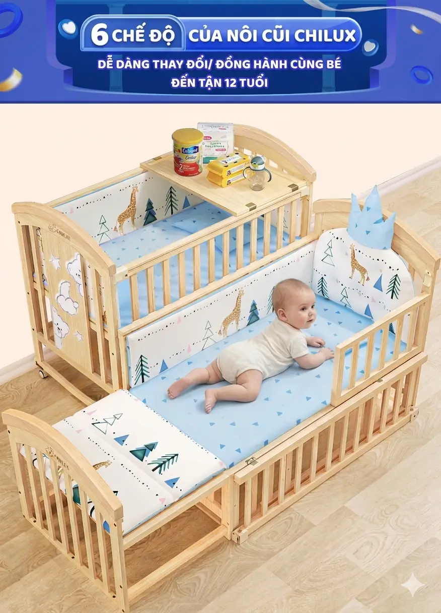 6 chế độ của nôi cũi đa năng Chilux
